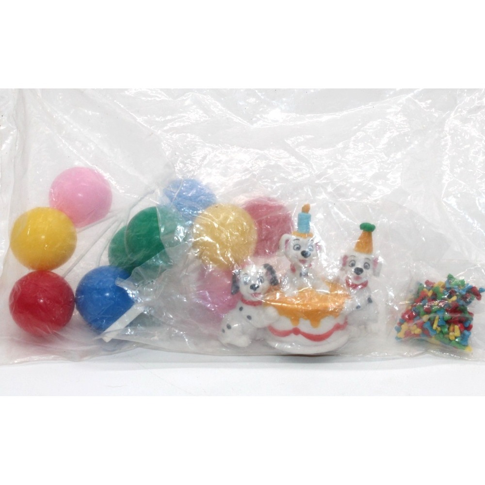 VTG Disney 101 Dalmations DecoPac Cake Toppers Playset w/Balloons NEW SEALED